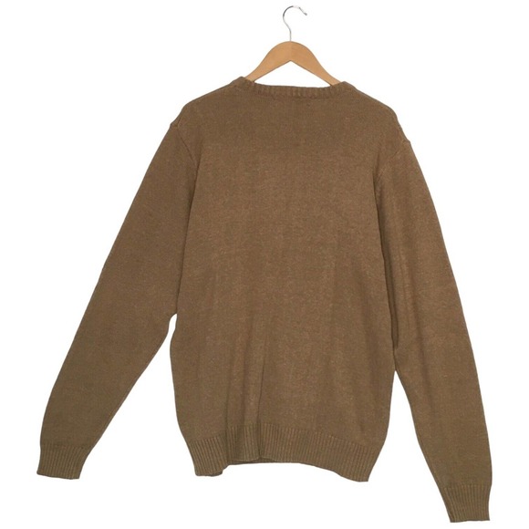 Oscar De La Renta Mens XL Cable Knit Sweater Pullover Cotton Long Sleeve Brown - Picture 7 of 11